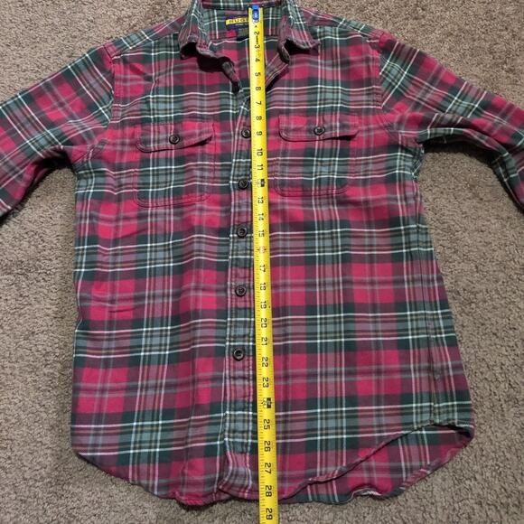 Ralph Lauren Rugby Shirt Mens Medium Button Up Flannel Long Sleeve Red Green - Picture 7 of 8